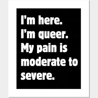 I'm here. I'm queer. My pain is moderate to severe. Posters and Art